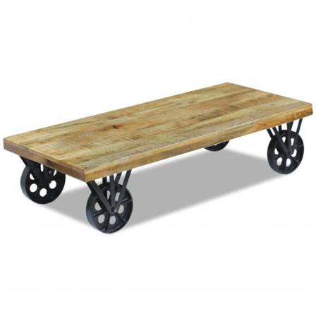 Vidaxl Soffbord Massivt Mangoträ 120x60x30 Cm Brun