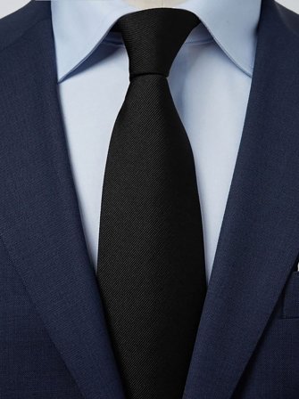 John Henric Men's Schwarze Krawatte Size 8