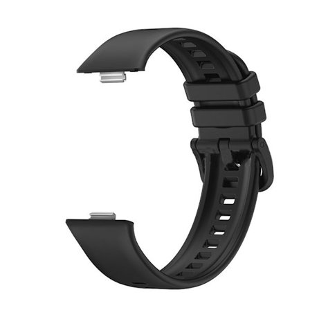 Silikonarmband för Kompatibel med Huawei Watch Fit 3/4 - Andningsbart och bekvämt armband i enfärgad design Black