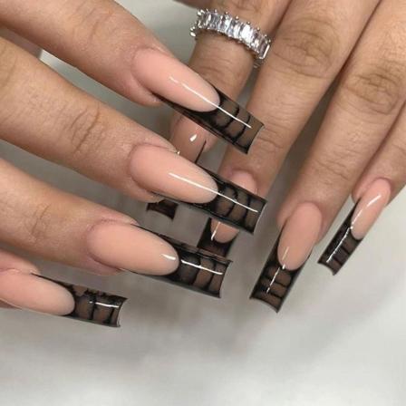24st Fake Nails Long French W043 W043 W043