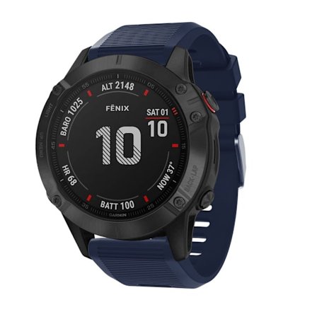 Silikonearmbånd Garmin Fenix 6X Mørkeblå