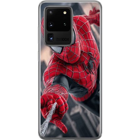 Kompatibelt Mobilskal till Samsung Samsung Galaxy S20 Ultra Dynamisk Spider-Man-illustration i actionperspektiv, superhjältetema med rörelseekonomi