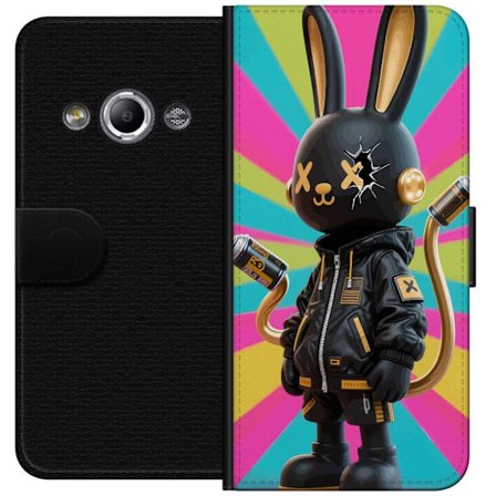 Kompatibel Tegnebogsetui til Samsung Galaxy Xcover 3 Stiliseret kunstfigur med kaninhoved, urban stil og stærke farver, moderne 3D illustration med g