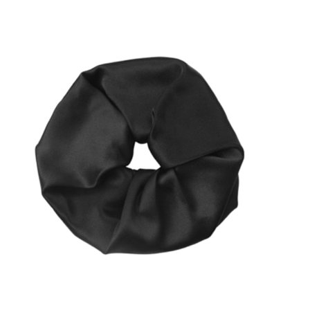 19 Momme 9cm Silke Hår Scrunchie - Blidt Hårtilbehør Black