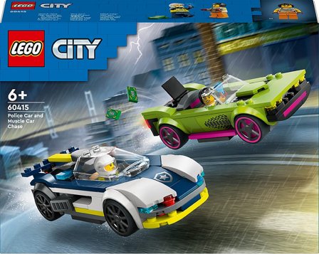 Lego City Biljagt Med Politi og Muskelbil Sæt 60415, Børn & Forældre, Motorik & Bevægelse, Klodser Og Stabletårne