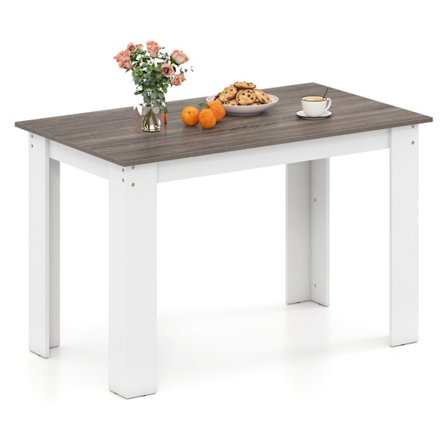 COSTWAY Rektangulärt Matbord 120 CM för 4 till 6 Personer Vit