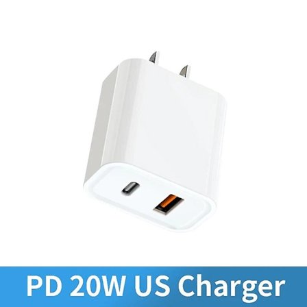 Pd20w Hurtiglader Lader Eu Us Italia Sveits Japan Thailand Canada Mexico Brasil Frankrike Tyskland Usb A Type-c Porter Plugg