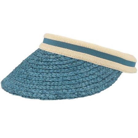 Seeberger - Blå visor Keps - InRaffia Straw Acqua Visor @ Hatstore