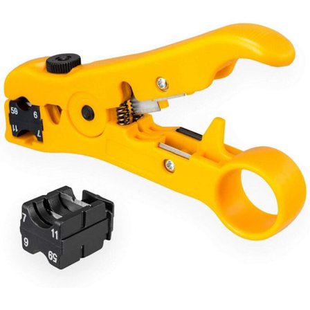 Universaali kaapelin kuorija satelliittikoaksiaalikaapelille, puhelimelle