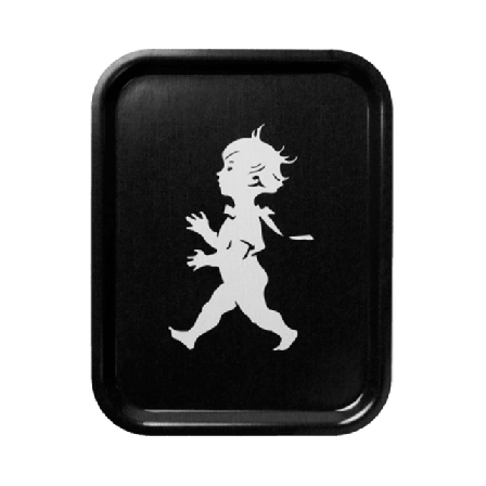 Solstickan Design Bricka Solstickepojken, svart Dekoration 36X28CM