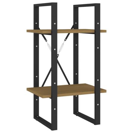 Vidaxl Bokhylla 2 Hyllplan Brun 40x30x70 Cm Massiv Furu Brun