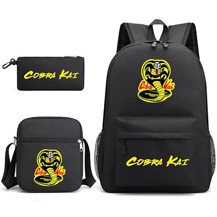 Cobra Kai Skolesekk Ryggsekk Pennal Skulderpose Tredelt Sett _01