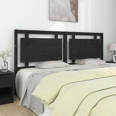 Vidaxl Sänggavel Svart 185,5x4x100 Cm Massiv Furu Svart