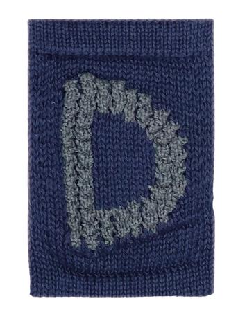 Smallstuff Knitted Letter D, Blue Blå