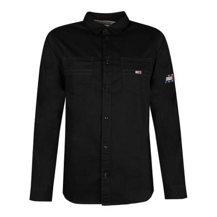 Tommy Hilfiger, ;Twill Pocket; shirt Zwart, Heren, Maat:S