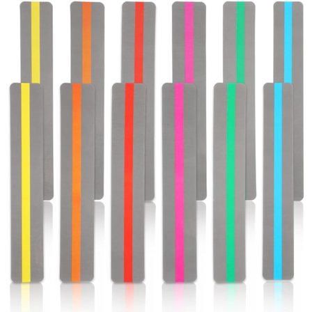 12 stykker guidede læsestrimler, ordblindhed læseværktøjer farvede overlay bogmærke fremhævningsstrimler bogmærker hjælp til ordblindhed for børn