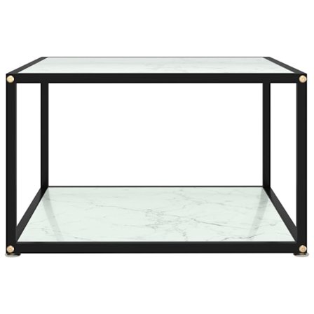 vidaXL Soffbord vit 60x60x35 cm härdat glas