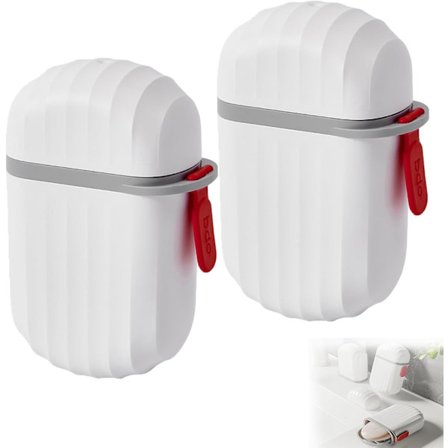 Pakke Lækagesikker Rejse Sæbeboks Vandtæt Plastik Sæbeæske med Dræningslag Hvid