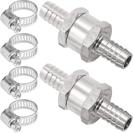 2 stk. 8mm tilbageslagsventil, envejs aluminium brændstof tilbageslagsventil, aluminium brændstof ikke-retur tilbageslagsventil, brændstof 