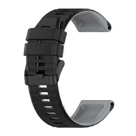 Til Garmin Fenix 6 22mm Silikone Blandingsfarve Urrem [DB] Sort-grå