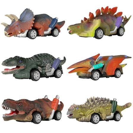 Dinosaurieleksak Pull Back Cars 6st Dino Toys För 3+ pojkar Flickor Pull Back Leksaksbilar Dinosauriespel med T Rex