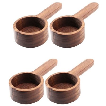 4 stk. Træ Måleske Sæt Køkken Måleskeer Te Kaffe Ske Sukker Krydderi Måleske Måleværktøj