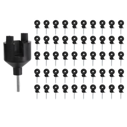 50 stk. elektrisk hegnsisolator Skrue i isolator Hegn Ring Pæl Træ Pæl Isolator med Isolator Sokkel Værktøj