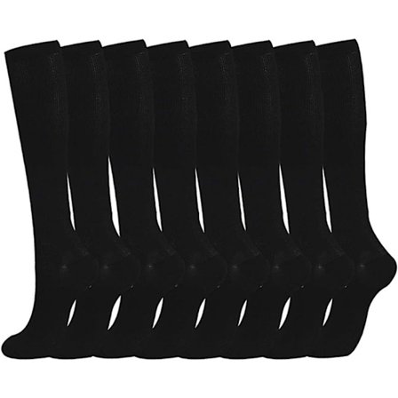 Sabarry 7 paria kompressiosukkia miehille ja naisille, 20-25 mmHg L/XL Musta