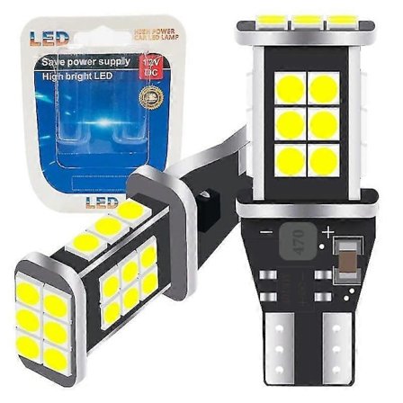 2kpl T15 3030 24-sirua W16w Led Peruutusvalo Varalamppu Canbus Polttimot Ei Virhettä Suuritehoinen Led Canbus W16w