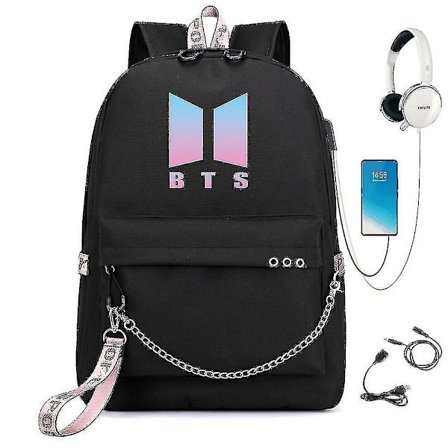 Backpacks Bts Backpack Cute Usb Charging School Bag Color-1