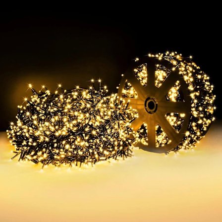 1000LED 30M Lyslenke Utendørs/Innendørs, Julebelysning Varmhvit Nettstrøm, 8 Moduser Vanntette Lyslenker - Grønn Kabel,as