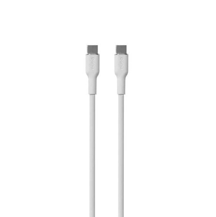 Puro Soft USB-C - USB-C 60W 1.5m silikonikaapeli - valkoinen
