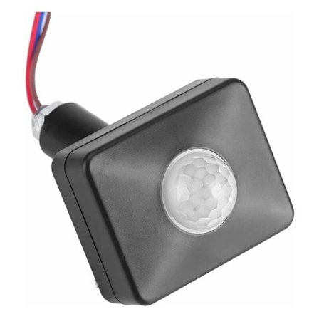 Mini lyskontakt belysningstilbehør sort PIR-sensor infrarød bevægelsessensor lyssensor vægkontakt