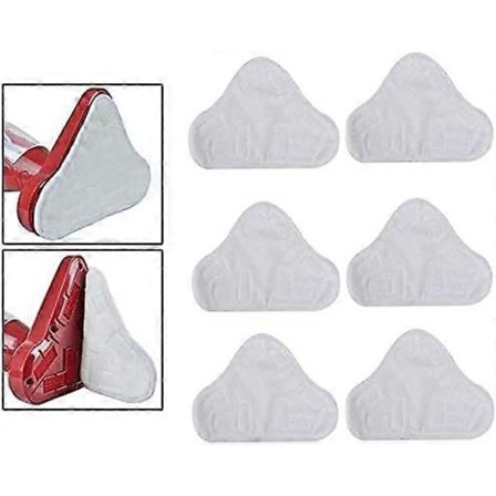 6-pakning dampmopp erstatningsputer for H2O X5, vaskbar mikrofiber, sikker borrelås, trygg for flere gulv (LGL)