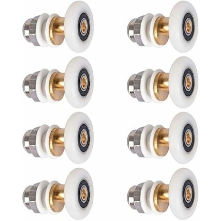 Suihkukaapin pyörät, liukuoven rullat, suihkukaapin rullat, varaosapyörä 27 mm pyörän halkaisijalla, 8 kpl