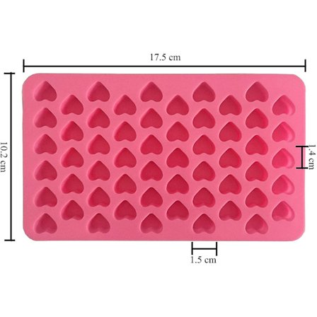 Silikon Mini Hjärtformade Isbitar Godis Isbitar/Chokladform Rosa - 2 stycken