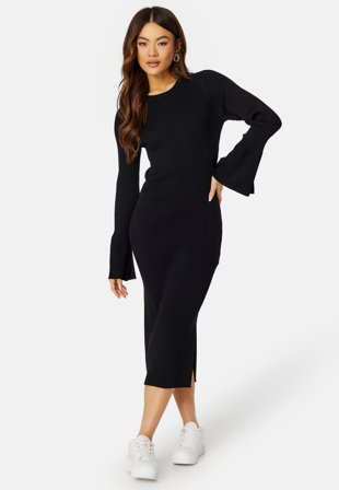 BUBBLEROOM Stella Knitted Viscose Dress Black Klær