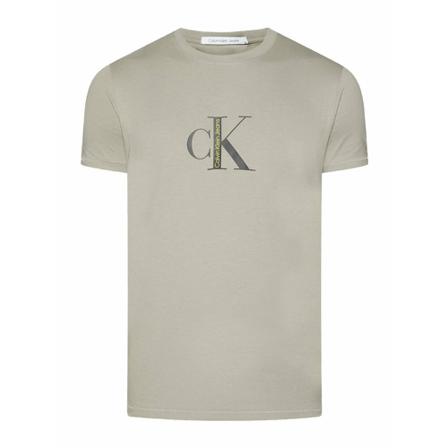 Calvin Klein, Short Sleeve Shirts Beige, Heren, Maat:M,Katoen