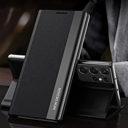 Lyxigt Läder Flip Fodral För Samsung Galaxy S25 S24 S23 S22 S21 S20 Ultra Plus S25 Edge S23 S21 S24 FE Note 20 Ultra Ställ