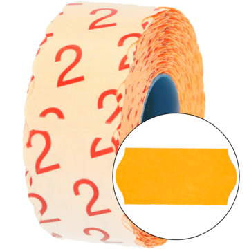 PRISETIKETT 26X12MM ORANSJE G2