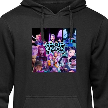 Barnehettegenser KPop Demon Hunters anime stil mörk design