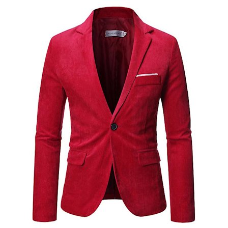 Herre Casual Fløjlsblazer Jakke Slim Fit Sportsfrakke