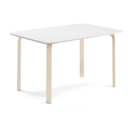 Tisch ELTON, 1400x800x710 mm, Laminat weiß, Birke