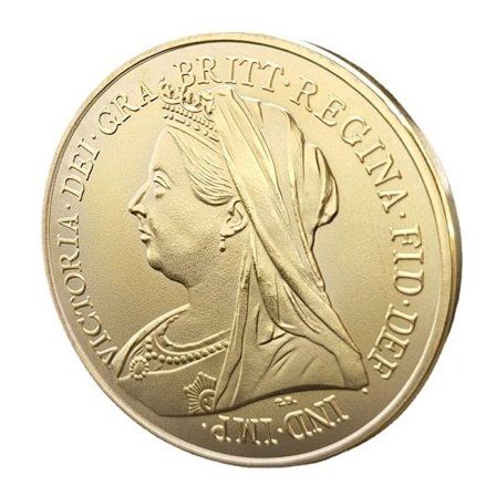 "Queen Victoria -muistomitali - 2024 Brittiläinen kuninkaallinen kolikko, jossa on kuningatar Victorian muotokuva, kullattu mitali"