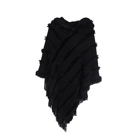 Elegant strikket sjal Poncho Cape
