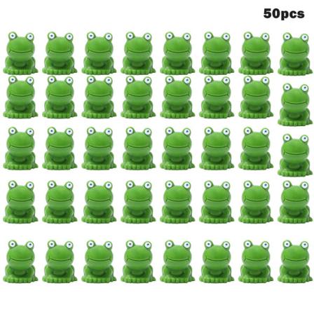 50 stk Resin Mini Realistiske Bright Frog Figurer DIY Håndverksskap Hagedekor