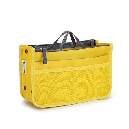 Organizer Insert Women Storage Bag Nylon Travel Insert Organizer Handbag Purse Large Liner Makeup Cosmetic Bag Tote Pouch,Gul