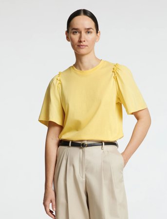 Selected Slfpenelope 2/4 Ruffle Tee - Yellow - S