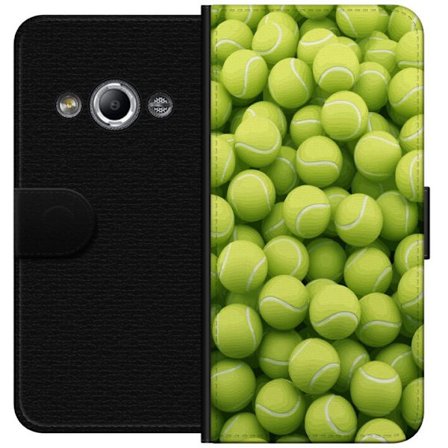 Kompatibelt Lommeboketui til Samsung Galaxy Xcover 3 Mønster av grønne tennisballer i høy detalj, sporty motiv med repetisjonstekstur og sterke far