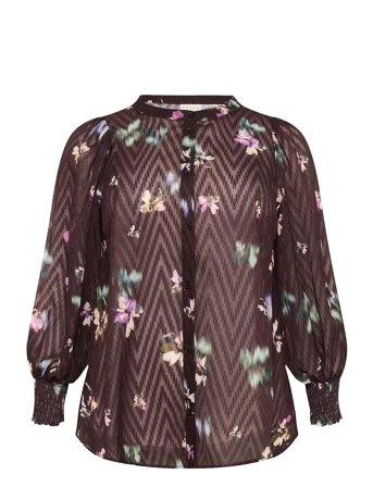 Kcclara Shirt Brown Kaffe Curve